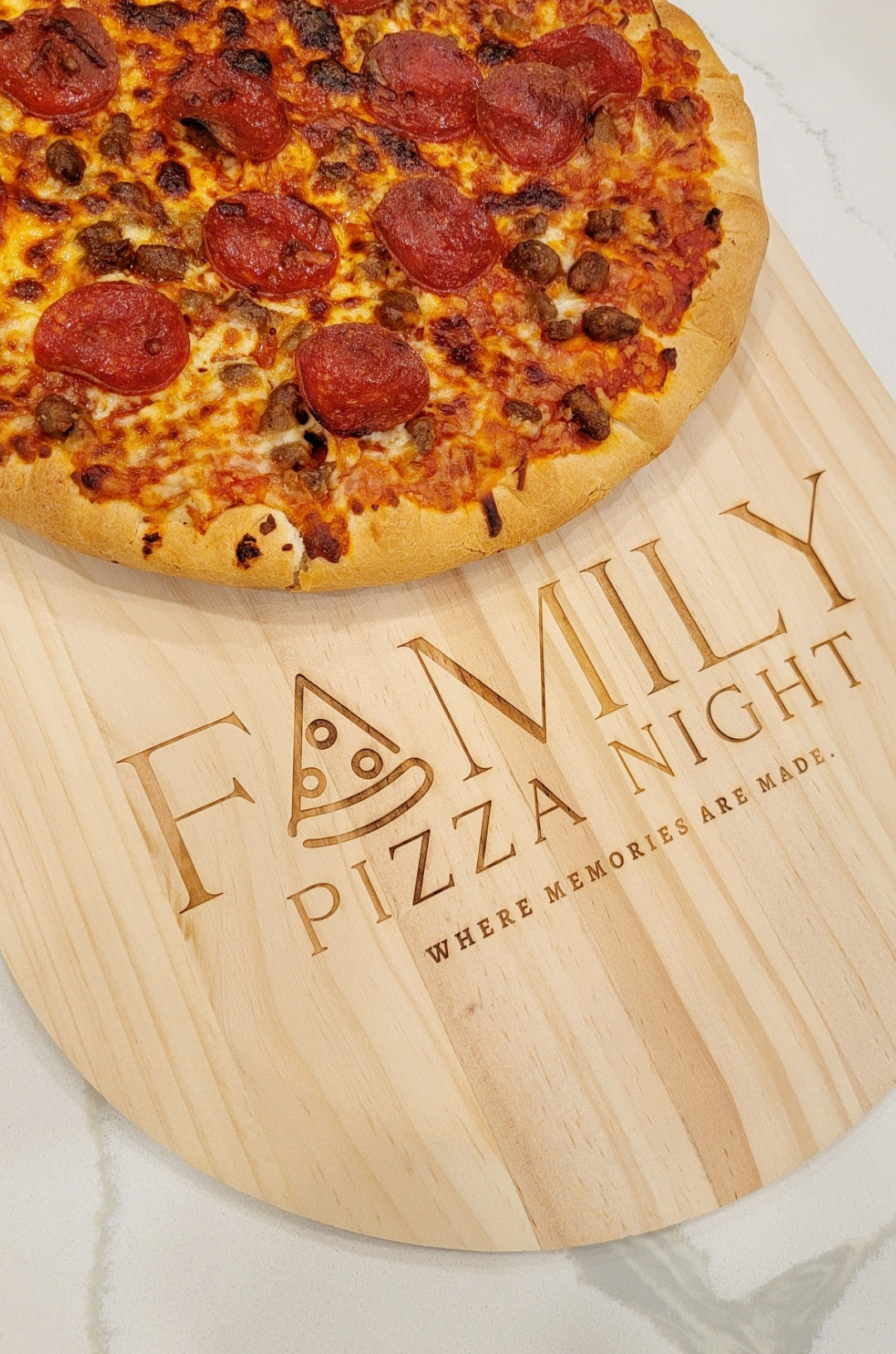 Family Night Pizza Peel With Optional Pizza Cutter