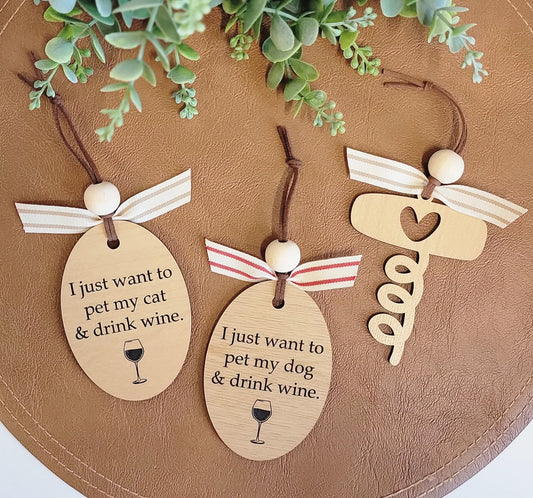 "It’s the most wine-derful time of the year" Ornament