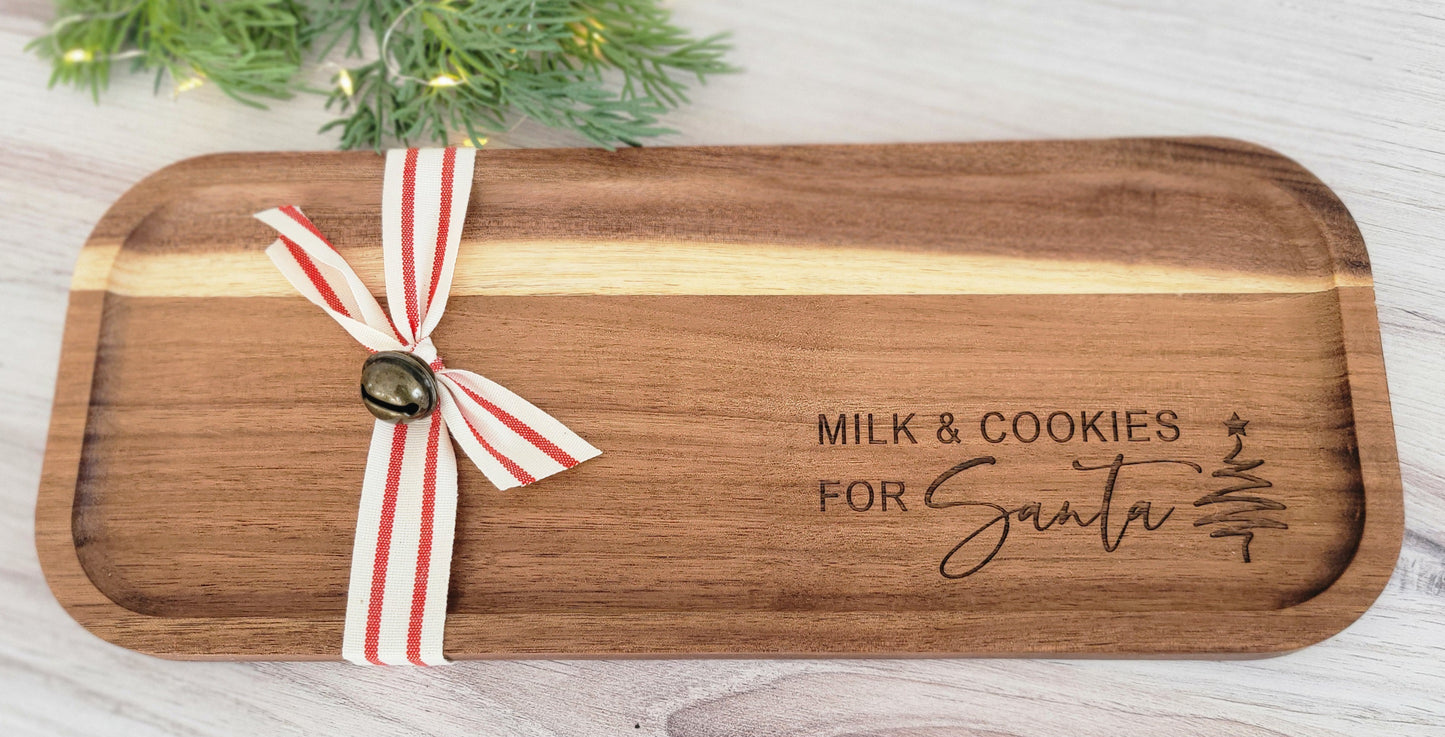 Milk & Cookies For Santa Tray