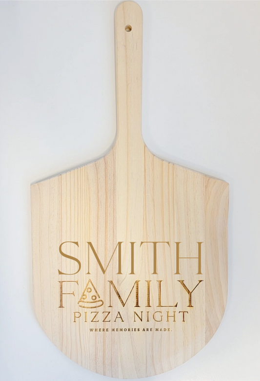 Personalized Family Night Pizza Peel With Optional Pizza Cutter