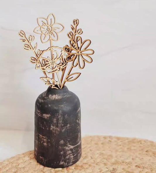 Wooden Birth Month Flowers